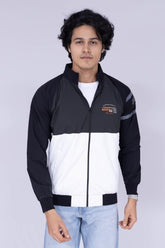 Black Olive & White colour block jacket